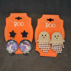 Crystal Ball and Ghost Earrings Halloween